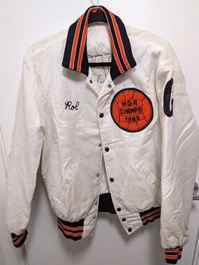 Vintage 1982 Holloway Satin Varsity Jacket Size L
